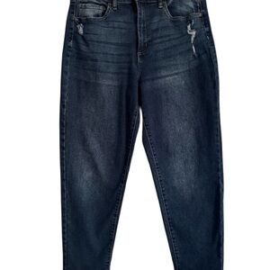 Sonoma Goods For Life Dark Blue Mom Jeans Slightly Distressed Size 8